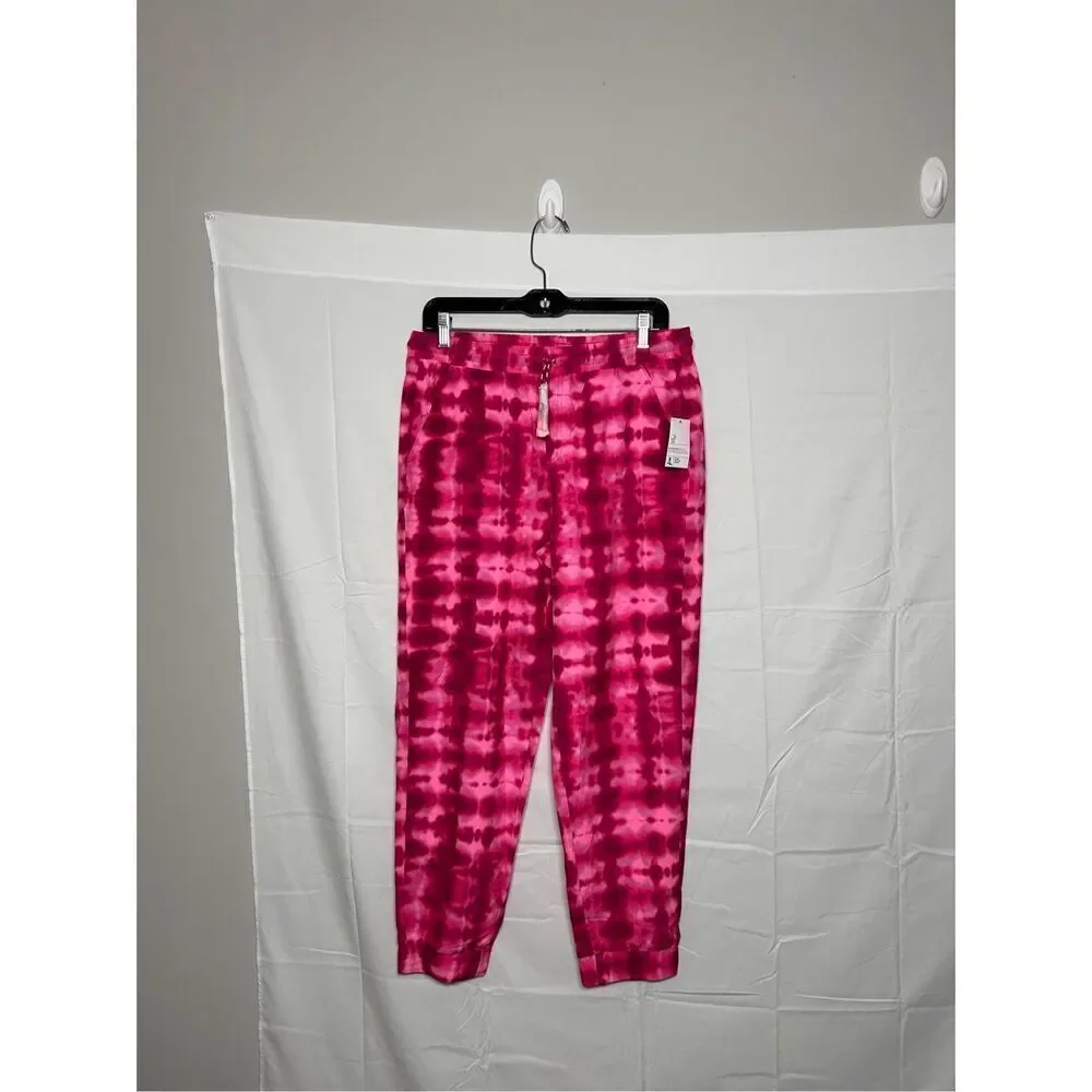 ‼️Sale‼️ Lands end pink tie dye sweat pants size 14-16 plus C34-5